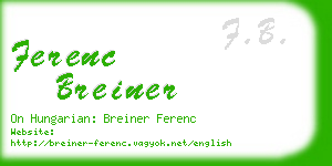 ferenc breiner business card